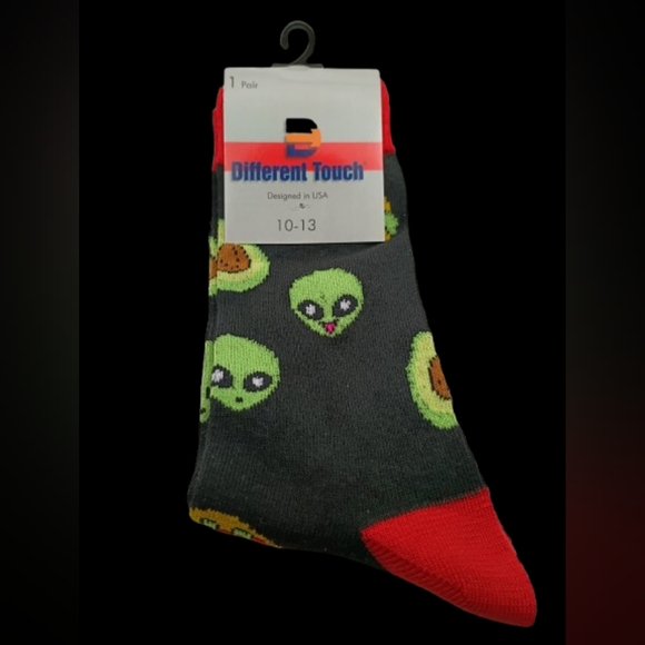 Different Touch Other - Men's Alien And Avocado Pattern Socks